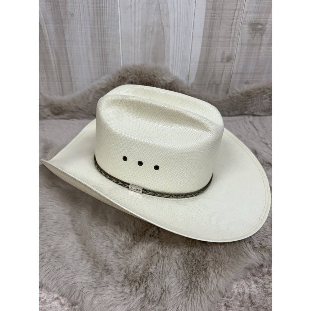 VTG Resistor George Strait 8X Shantung Panama Straw Cowboy Hat 7 3/8 Long Oval